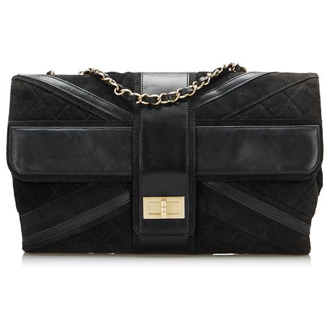 Chanel Black Union Jack Reissue Flap Bag .